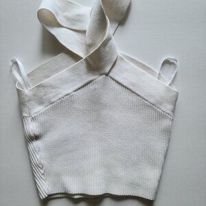 Aritzia Babaton Sculpt Knit Criss Cross Cropped Tank